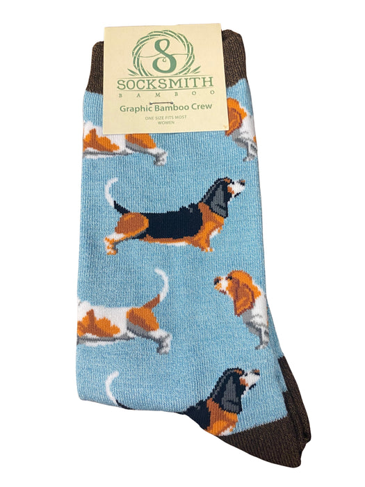 Basset Hounds Bamboo Crew Socks | Gifts and Accessories | Light Years