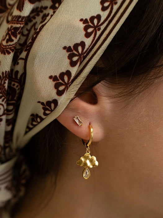 Rain Cloud CZ Huggie Hoops by Amano Studio