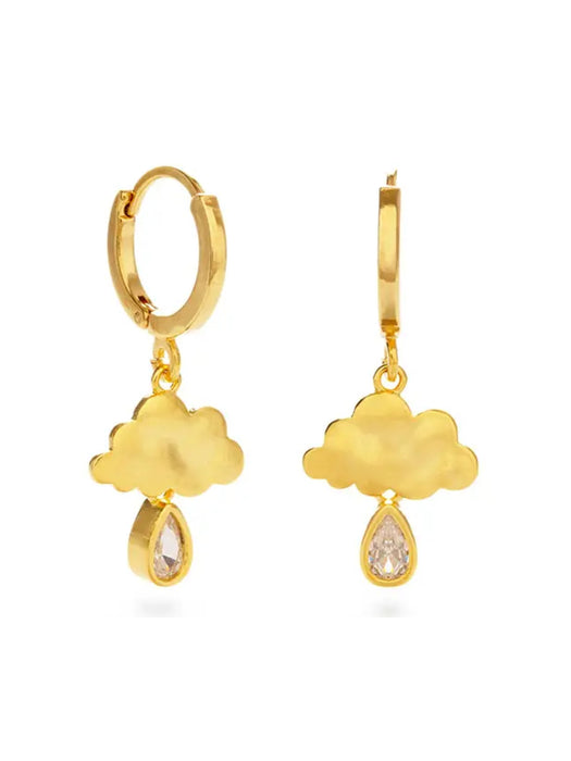 Rain Cloud CZ Huggie Hoops by Amano Studio