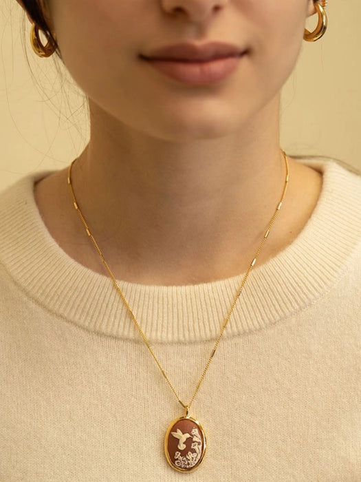 Vintage Cameo Necklaces by Amano Studio | 14k Gold Plated Chain Pendant | Light Years 
