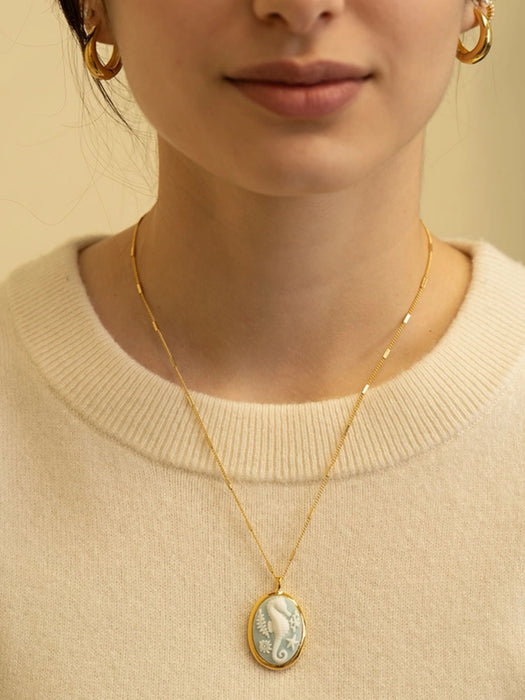 Vintage Cameo Necklaces by Amano Studio | 14k Gold Plated Chain Pendant | Light Years 