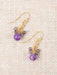 Folklore Tanzanite & Amethyst Dangles by Anne Vaughan  | Gold Stone Earrings | Light Years