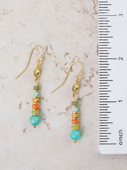 Secret Garden Stone Stack Dangles by Anne Vaughan | Handmade Gold Plated Earrings | Light Years