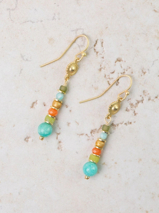 Secret Garden Stone Stack Dangles by Anne Vaughan | Handmade Gold Plated Earrings | Light Years