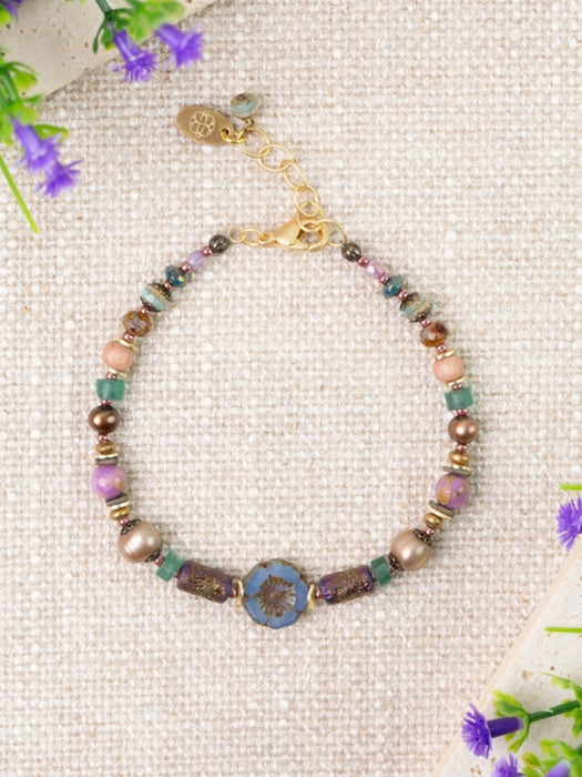 Folklore Collage Bracelet by Anne Vaughan | Gold Plated Beaded | Light Years