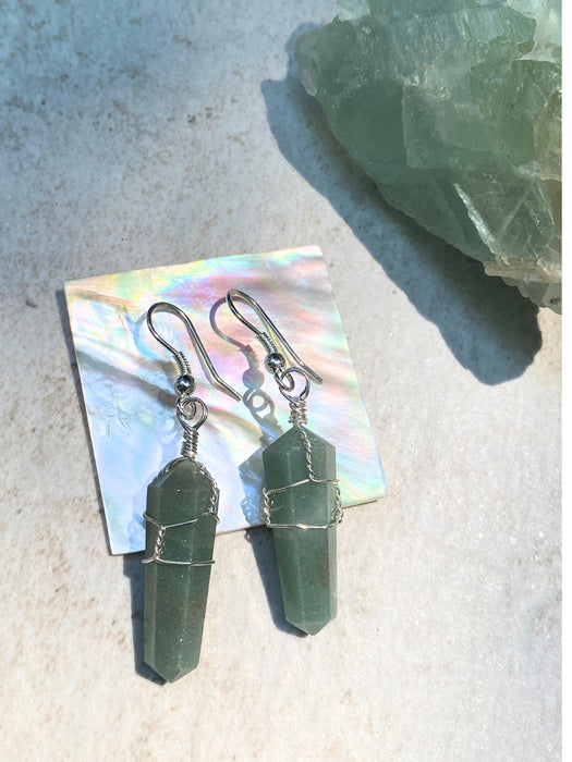 Wrapped Gemstone Point Dangles