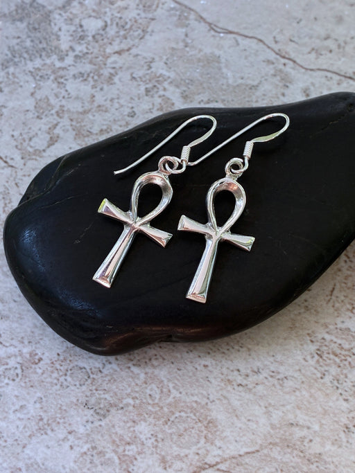 Ankh Dangle Earrings | Sterling Silver | Light Years Jewelry