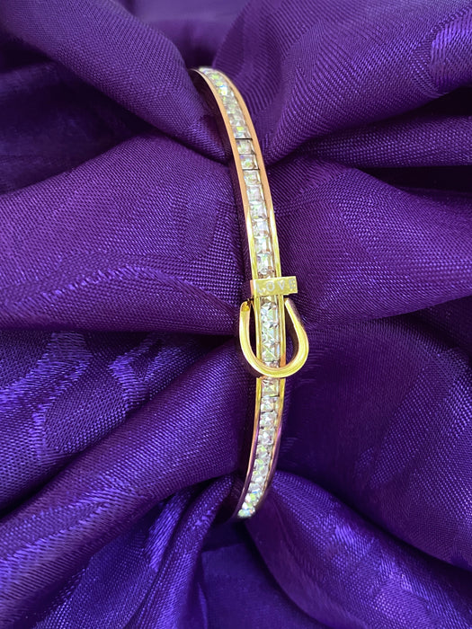 Love Buckle CZ Hinge Bracelet | Gold Plated Stainless Steel | Light Years