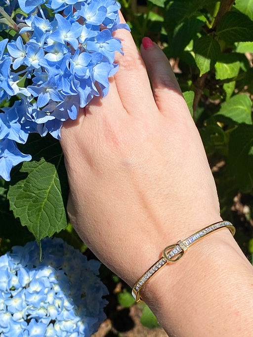 Love Buckle CZ Hinge Bracelet | Gold Plated Stainless Steel | Light Years