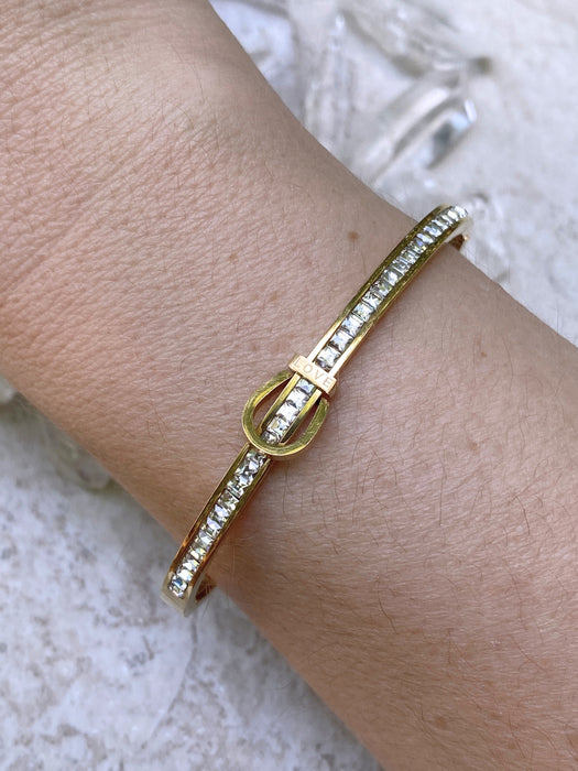 Love Buckle CZ Hinge Bracelet | Gold Plated Stainless Steel | Light Years