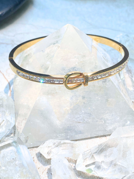 Love Buckle CZ Hinge Bracelet | Gold Plated Stainless Steel | Light Years