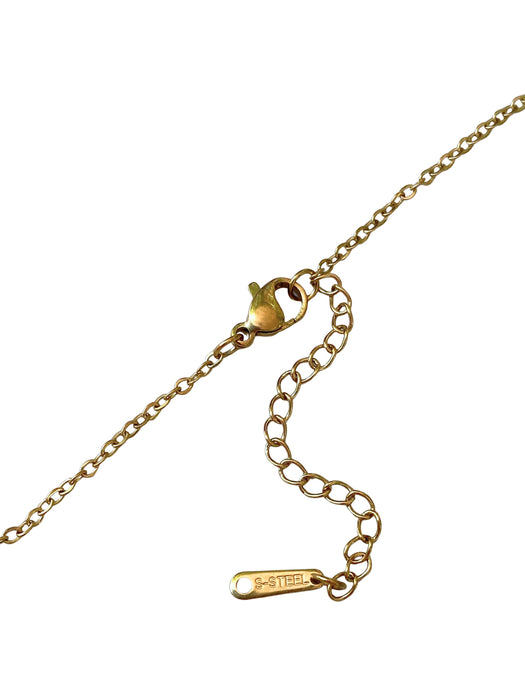 Enamel Rose Necklace | Gold Plated Stainless Steel Chain Pendant | Light Years
