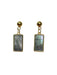 Dark Shell Rectangle Post Dangles | Gold Plated Stainless Steel Earrings | Light Years