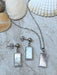Dark Shell Rectangle Post Dangles | Gold Plated Stainless Steel Earrings | Light Years