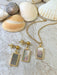 Dark Shell Rectangle Post Dangles | Gold Plated Stainless Steel Earrings | Light Years