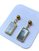 Dark Shell Rectangle Post Dangles | Gold Plated Stainless Steel Earrings | Light Years