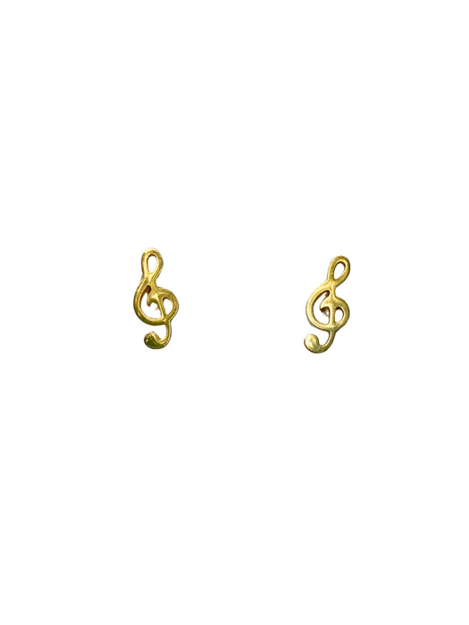 Treble Clef Posts | Gold Plated Stainless Steel Earrings | Light Years Jewelry