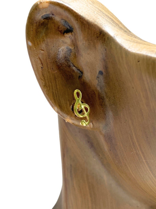 Treble Clef Posts | Gold Plated Stainless Steel Earrings | Light Years Jewelry