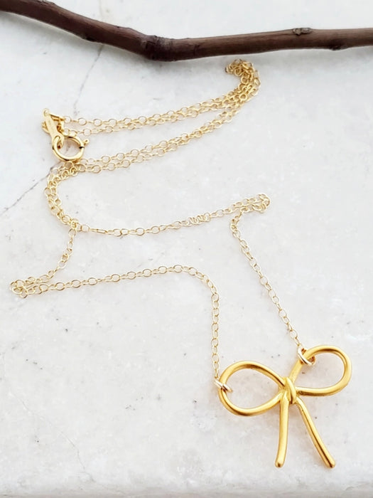 Tied Ribbon Bow Necklace