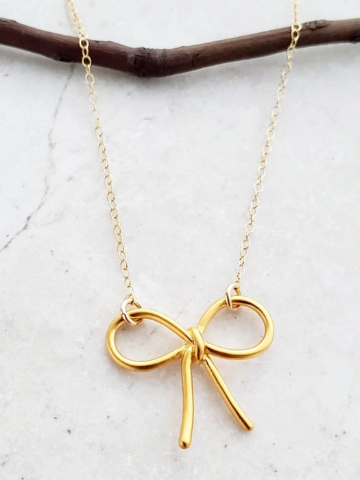 Tied Ribbon Bow Necklace