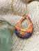 Mosaic Ocean Sunset Teardrop Necklace | Stainless Steel Pendant Chain | Light Years