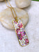 Mosaic Pink Flowers Necklace | Stainless Steel Chain Pendant | Light Years
