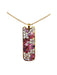 Mosaic Pink Flowers Necklace | Stainless Steel Chain Pendant | Light Years