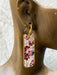 Mosaic Dangles with Pink Flowers | Gold Stainless Steel Earrings | Light Years