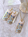 Mosaic Running River Dangles | Gold Plated Stainless Steel Earrings | Light Years