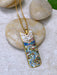 Mosaic Running River Necklace | Gold plated Steel Pendant Chain | Light Years