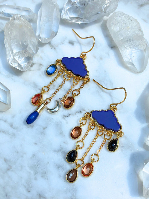 Rainy Days Cloud Drop Dangles | Gold Fashion Earrings | Light Years