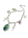 Romantic Floral Charm Bracelet | Matte Silver Tone Link Chain | Light Years