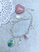 Romantic Floral Charm Bracelet | Matte Silver Tone Link Chain | Light Years