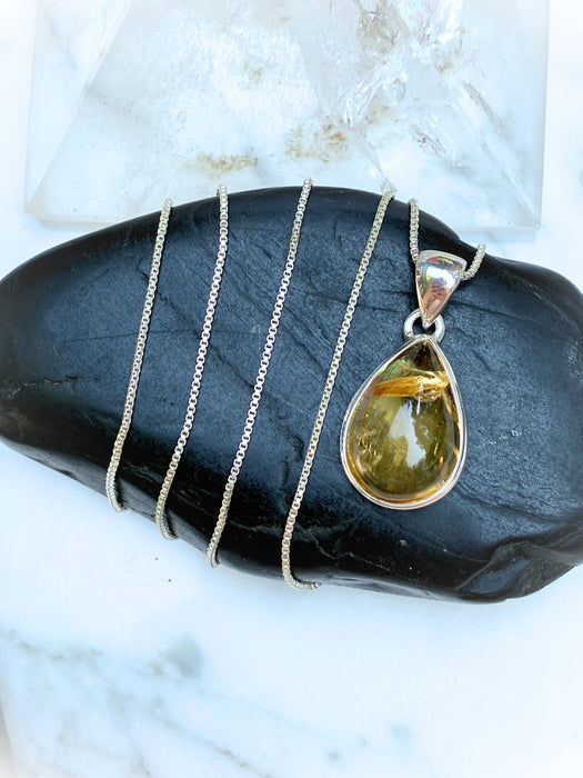 Citrine Cabochon Pendant | Sterling Silver Gemstone Necklace | Light Years