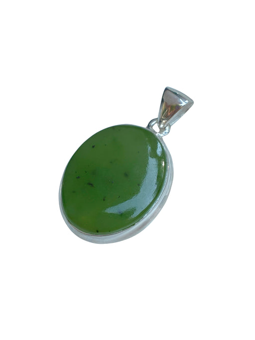 Nephrite Jade Pendant | Sterling Silver Gemstone Necklace | Light Years