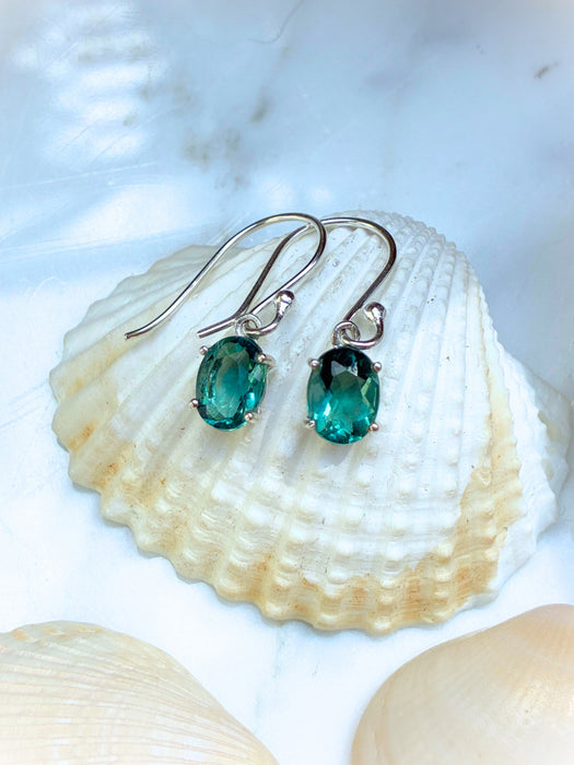 Belgian Teal Fluorite Facet Cut Dangles