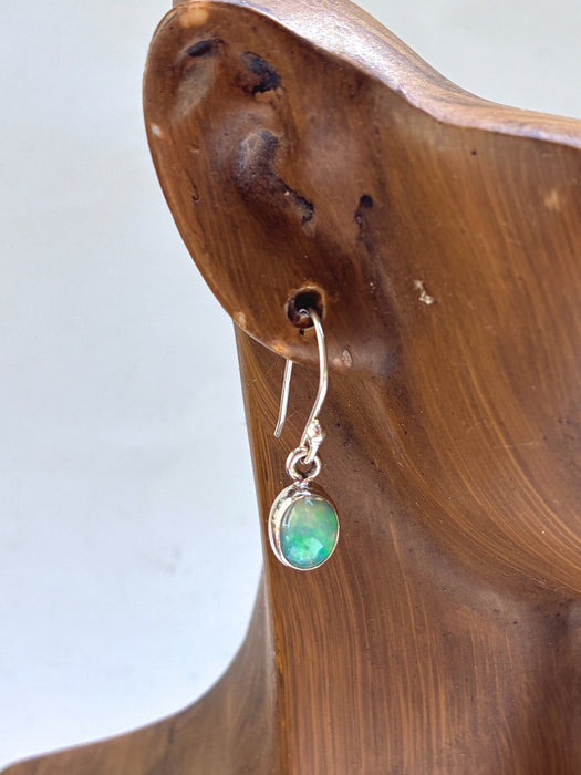Ethiopian Opal Cabochon Dangles | Sterling Silver Earrings | Light Years