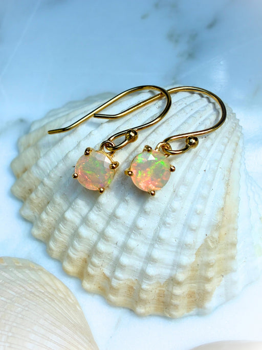 Faceted Ethiopian Opal Dangles | 14kt Gold Vermeil Earrings | Light Years