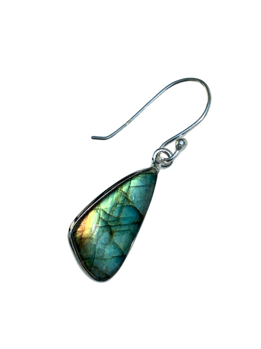 Fire Labradorite Dangles | Sterling Silver Gemstone Earrings | Light Years
