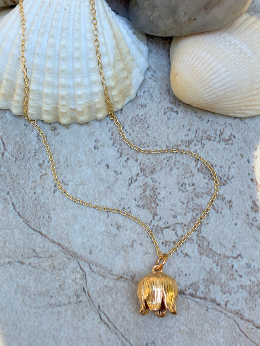 Lily of the Valley Flower Pendant | Bronze Charm Necklace | Light Years Jewelry