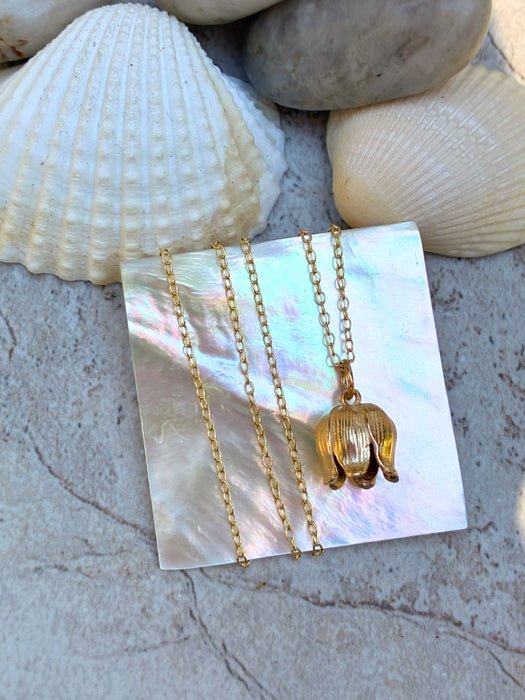 Lily of the Valley Flower Pendant | Bronze Charm Necklace | Light Years Jewelry