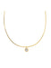 Bezel Set CZ Charm Collar Necklace | Gold Silver Plated Pendant | Light Years