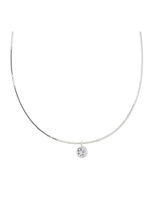 Bezel Set CZ Charm Collar Necklace | Gold Silver Plated Pendant | Light Years