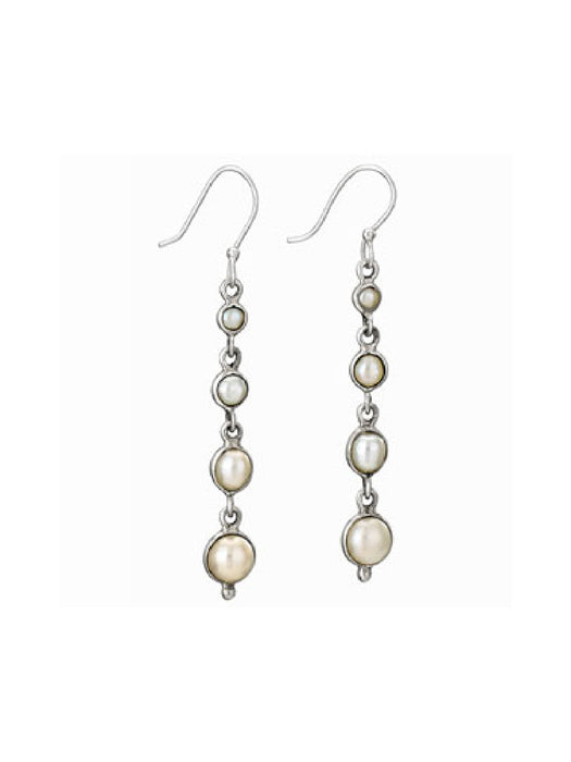 Pearl Cascade Earrings | Sterling Silver Dangles | Light Years Jewelry
