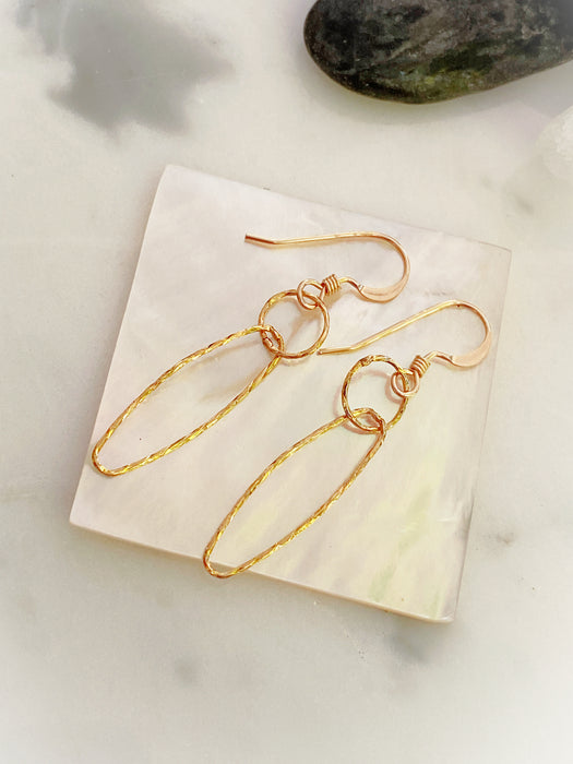 Diamond Cut Oval Earrings | Sterling Silver Gold Filled | Light Years