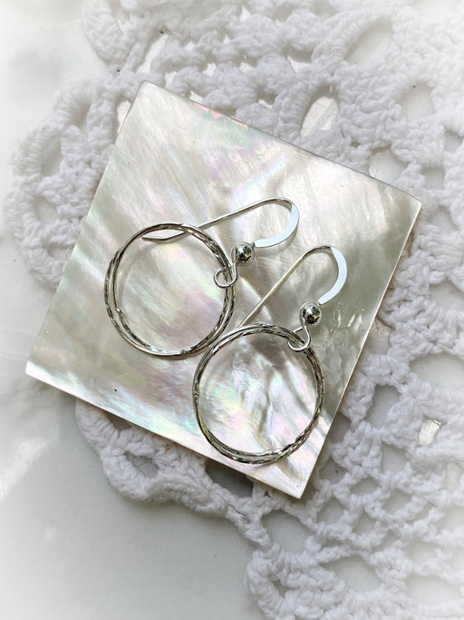 Diamond Cut Circle Dangles | Sterling Silver Gold Filled Earrings | Light Years