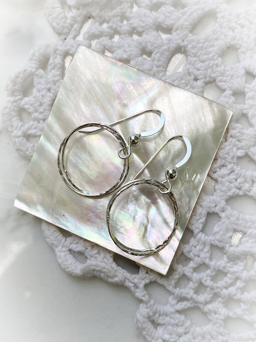 Diamond Cut Circle Dangles | Sterling Silver Gold Filled Earrings | Light Years