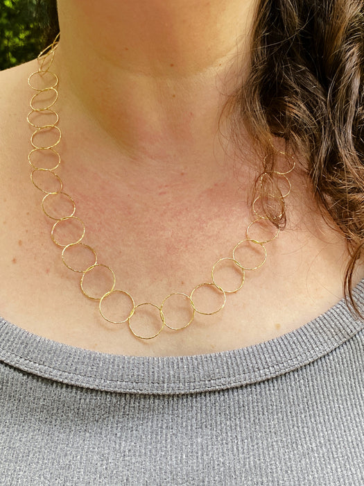 Diamond Cut Circle Necklace | Sterling Silver Gold Filled | Light Years
