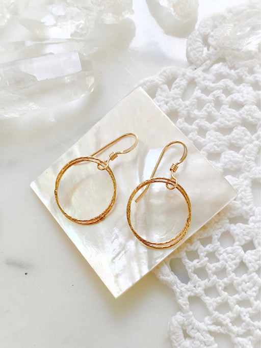 Diamond Cut Circle Dangles | Sterling Silver Gold Filled Earrings | Light Years