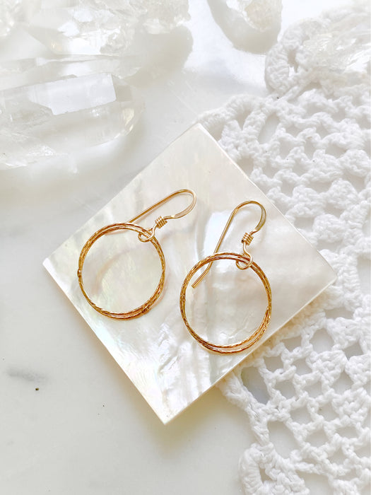 Diamond Cut Circle Dangles | Sterling Silver Gold Filled Earrings | Light Years